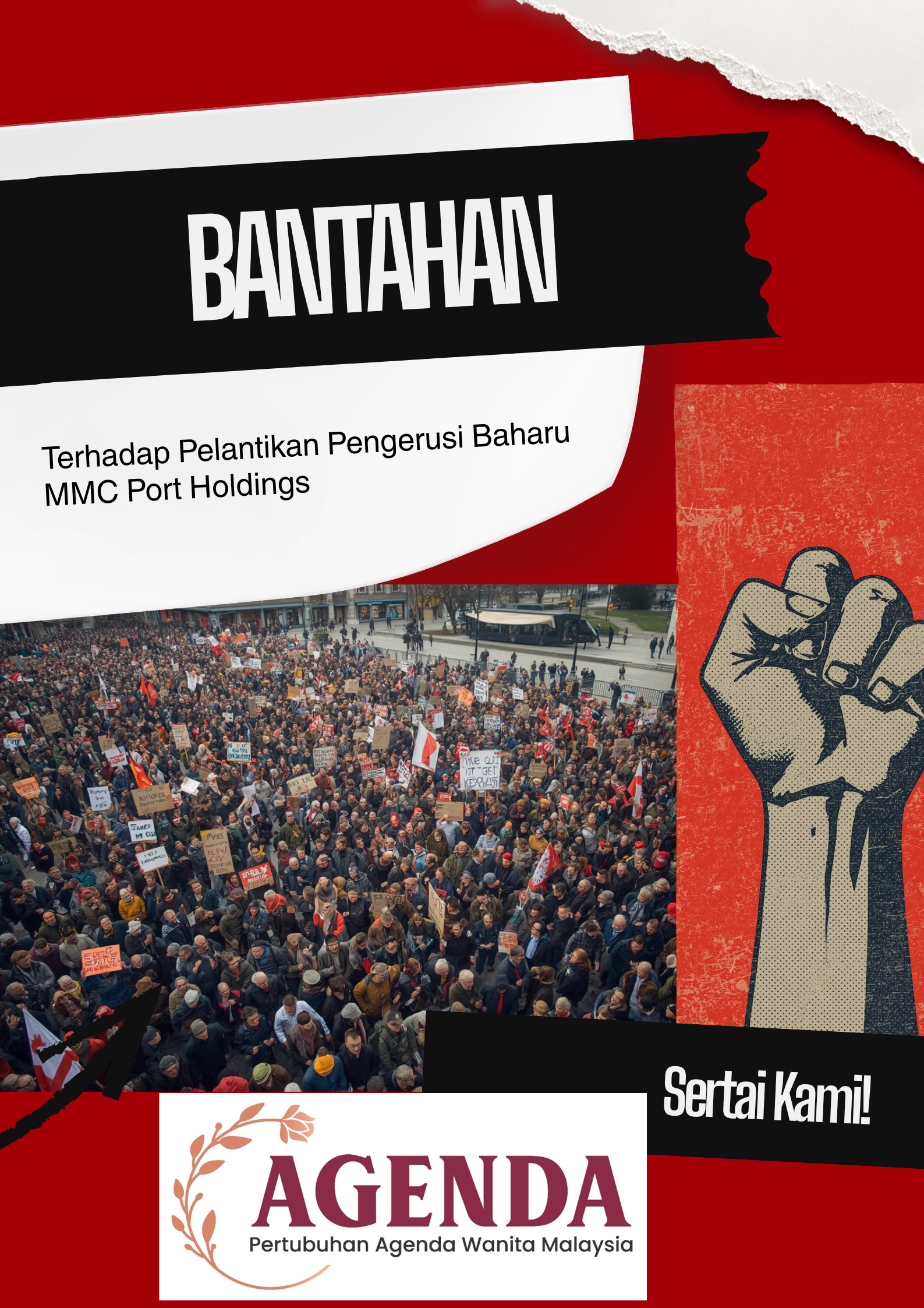 AGENDA TURUT SERTAI BANTAHAN NGO TERHADAP PELANTIKAN PENERAJU BAHARU MMC PORT HOLDINGS